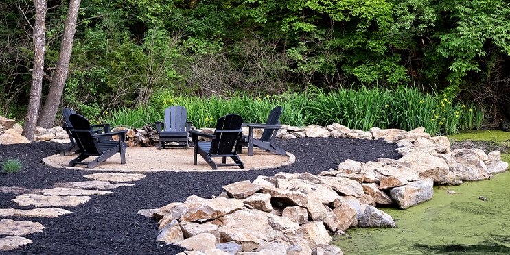 Finished patio area